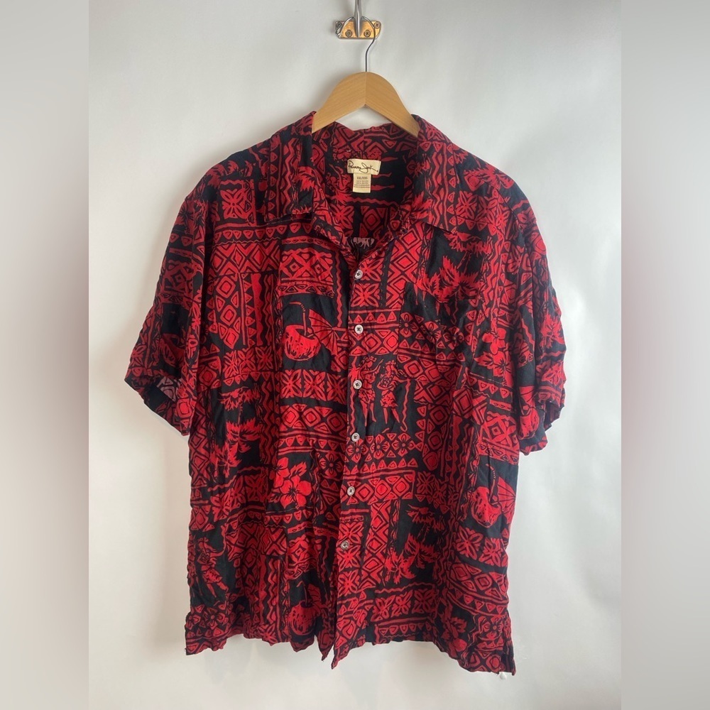 Panama Jack size 2XL Men’s‎ Red Black Short Sleeve Button Up Hawaiian Shirt